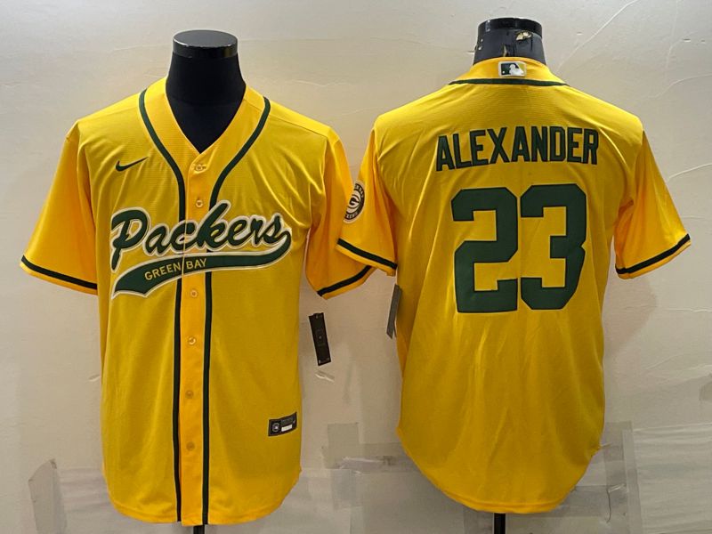 Men Green Bay Packers #23 Alexander Yellow 2022 Nike Co branded NFL Jersey